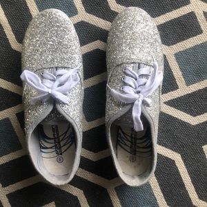Silver glitter shoes